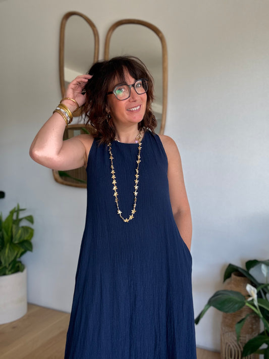 Robe longue Sarah Marine
