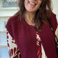 Gilet sans manches cow girl Bordeaux