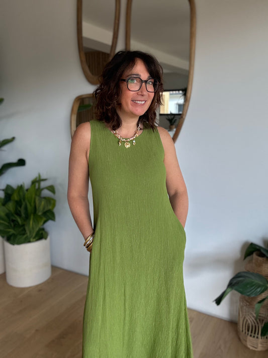Robe longue Sarah verte