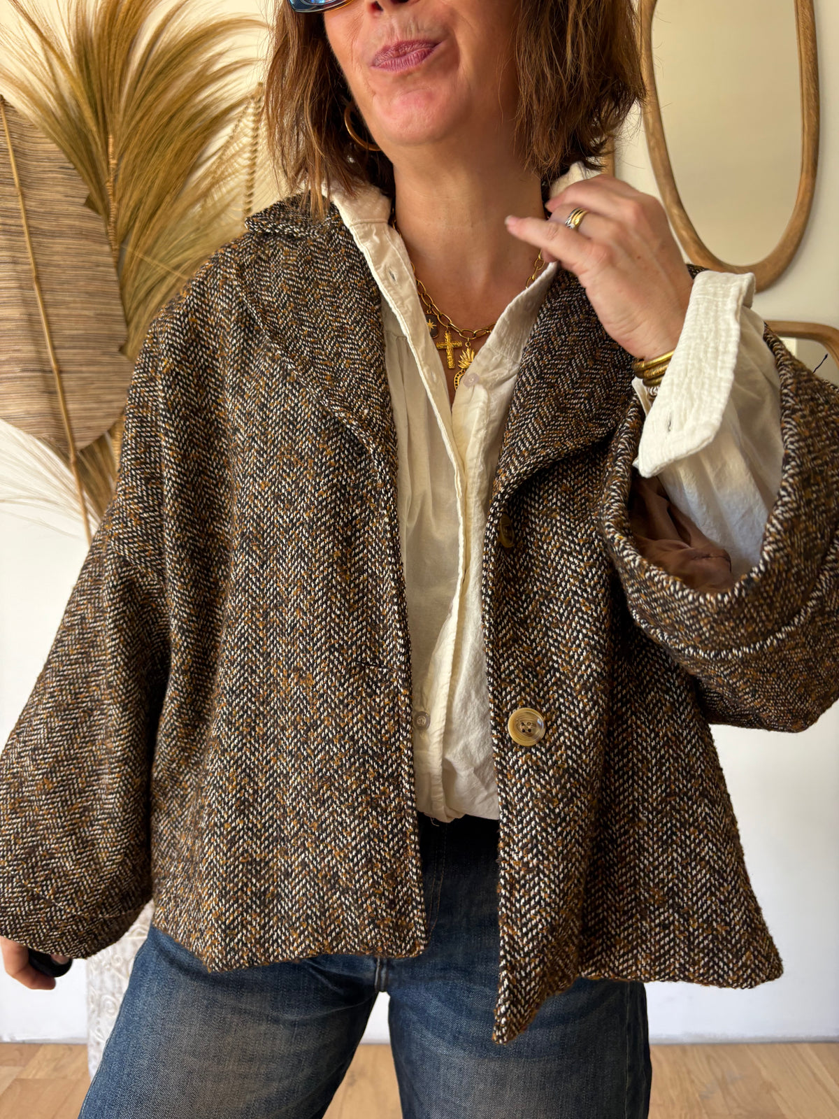 Veste tweed Charlie Marron