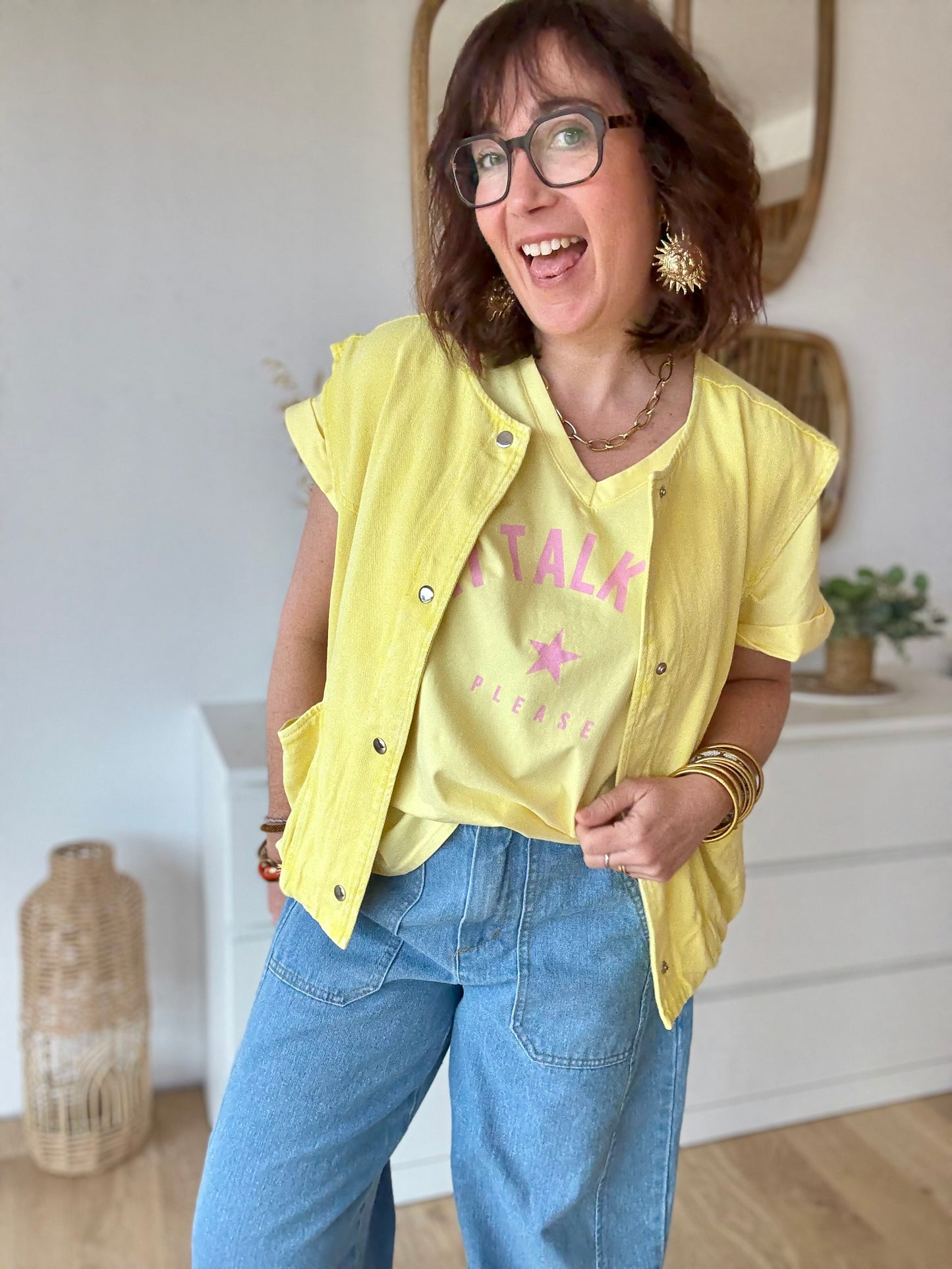 TEE-SHIRT DON’T TALK TO ME YELLOW SUN