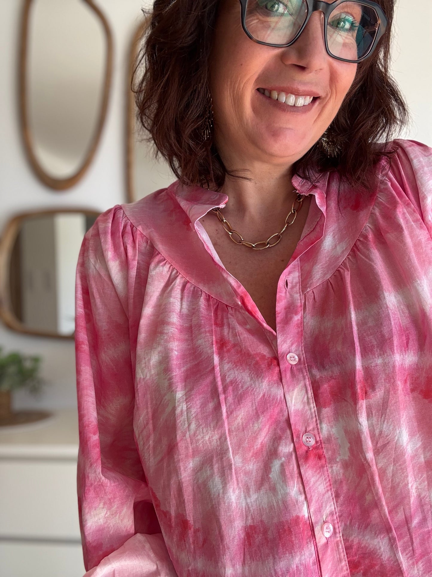 Chemisier pink Tie and Dye