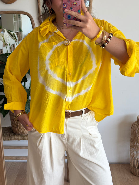 Chemise Tie and Dye jaune