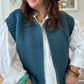 Gilet sans manches cow girl bleu