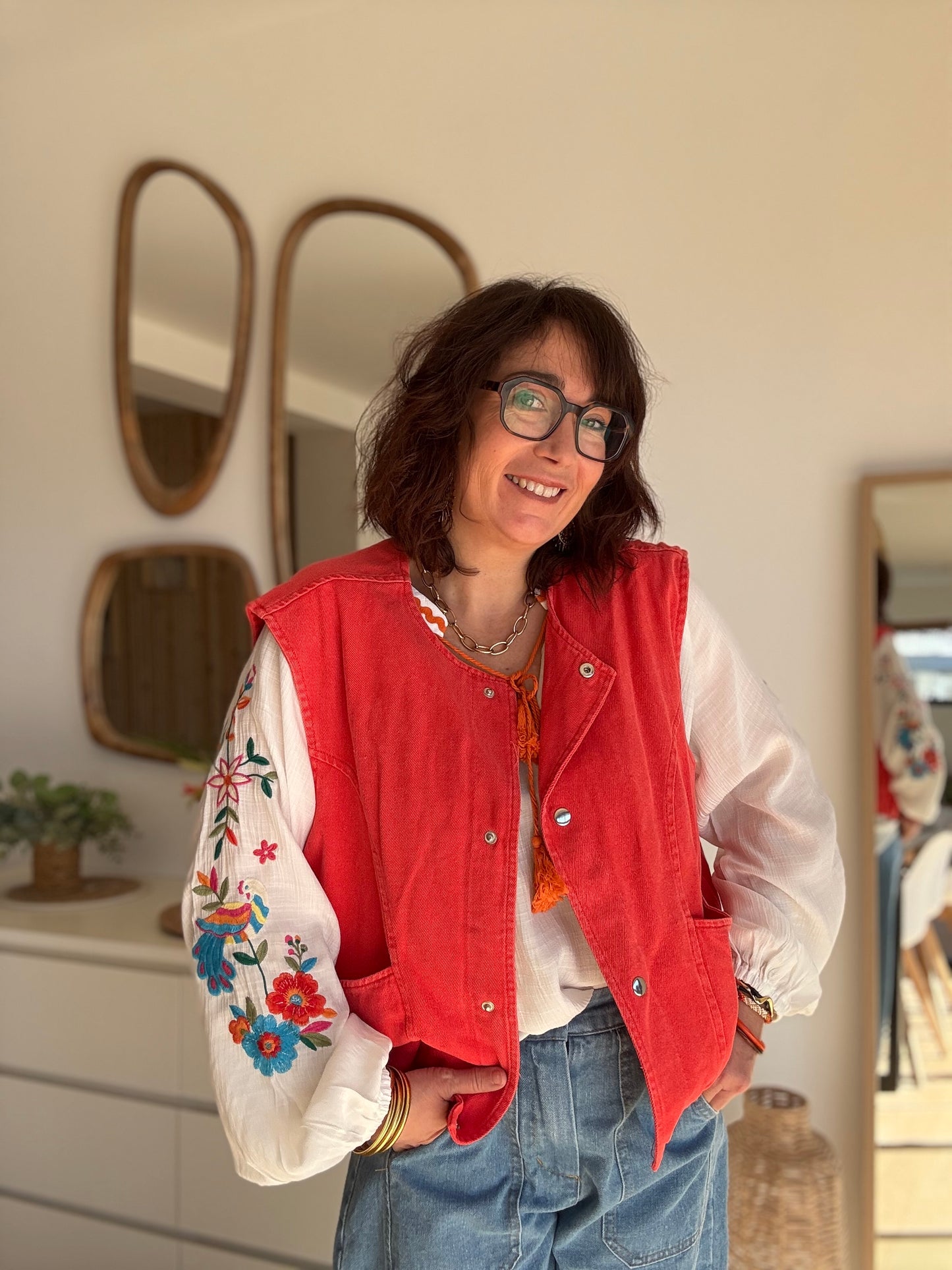 Veste sans Manches LIZZIE orange