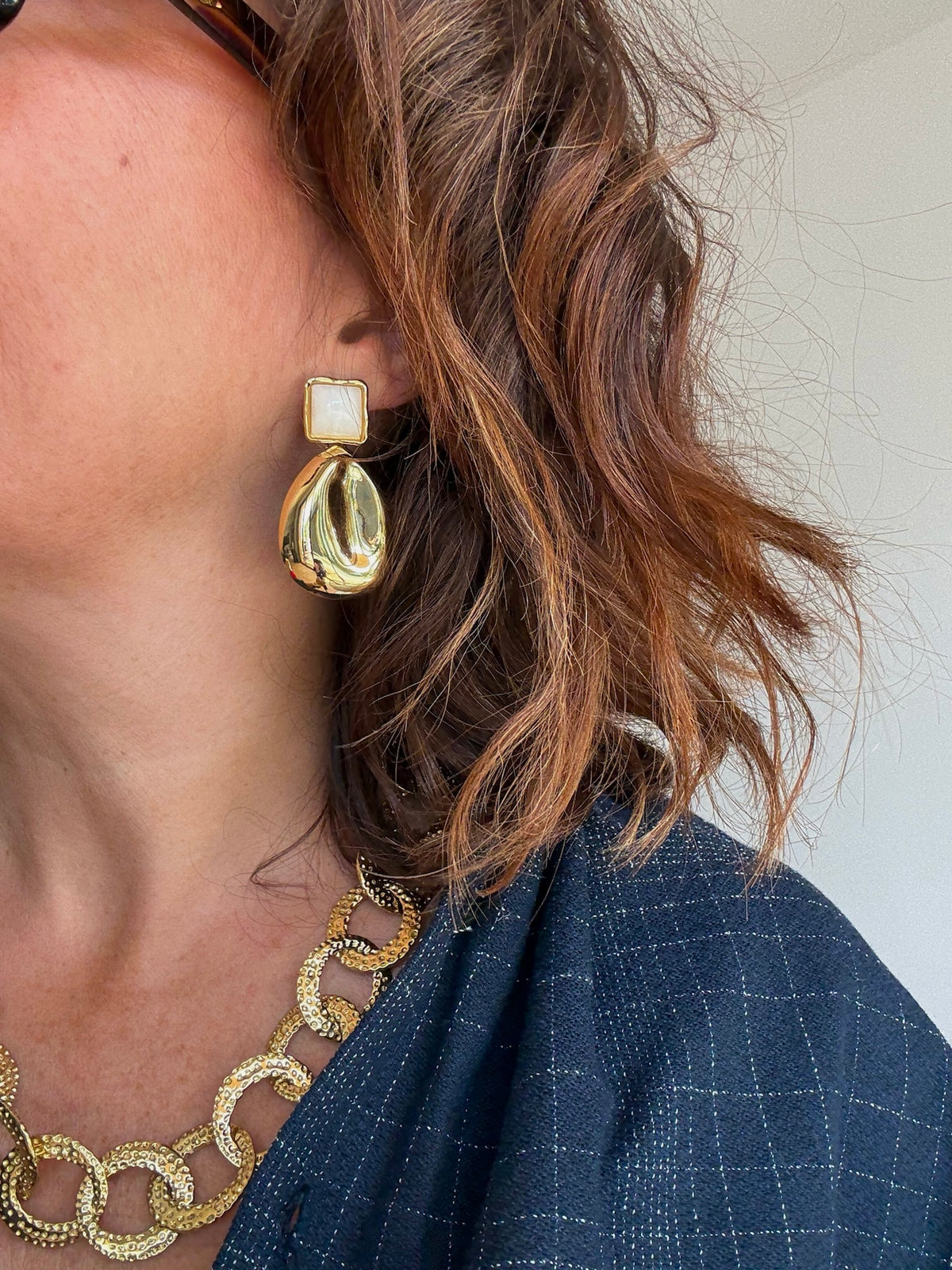Boucles Alma doré écru