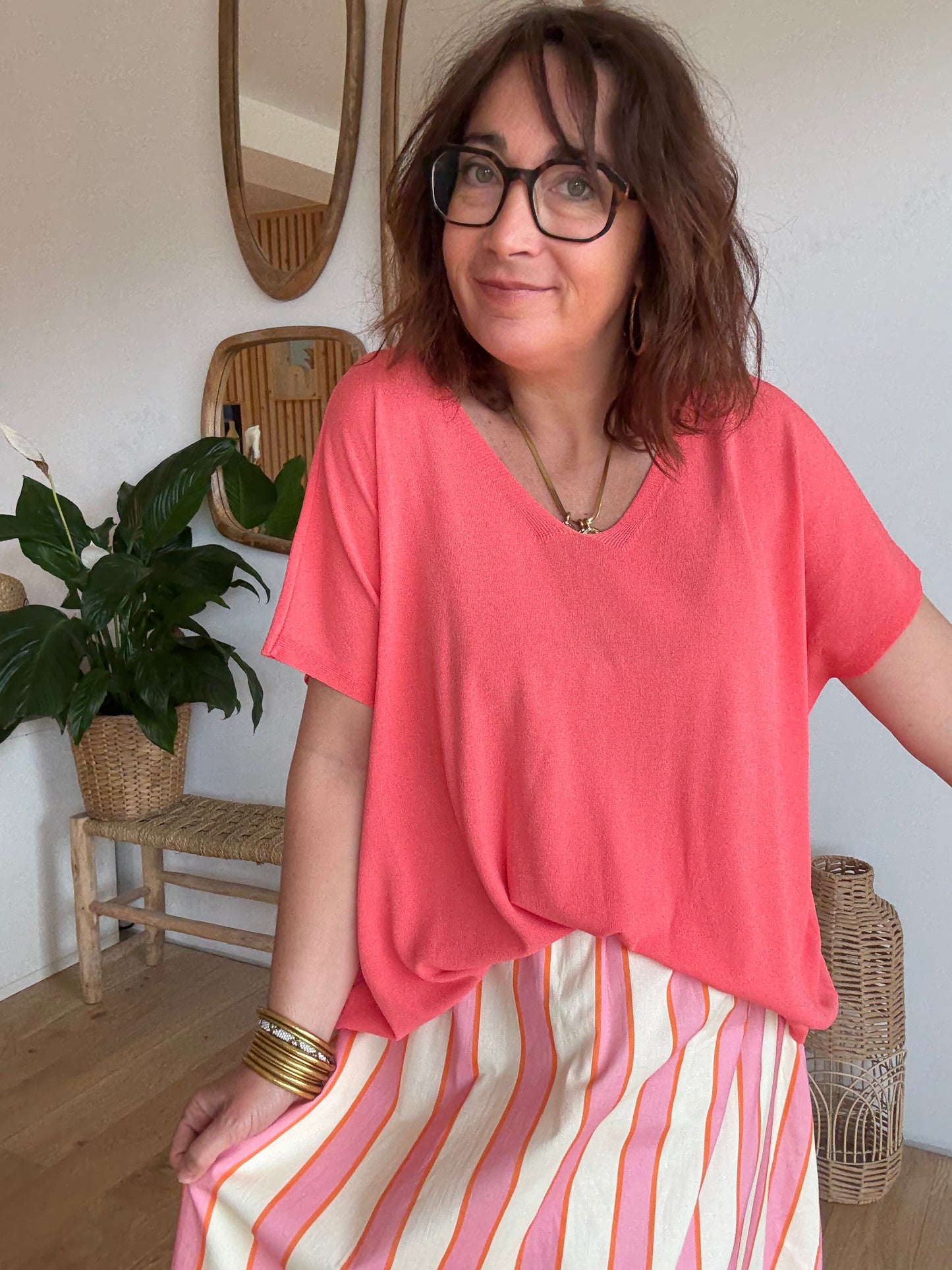 Pull fin corail