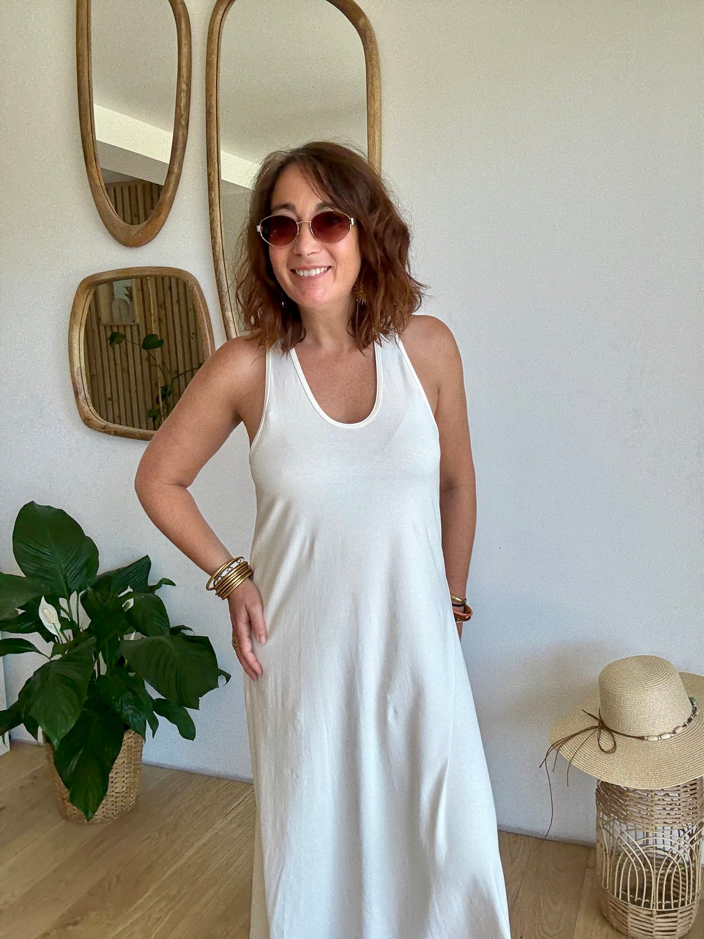 Robe débardeur écru