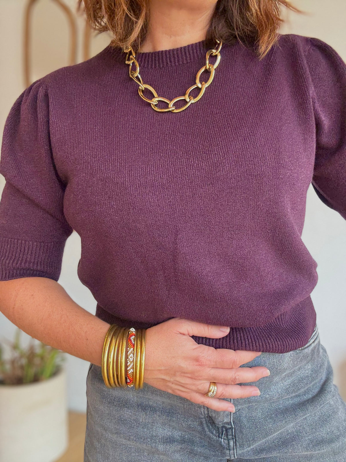 Pull Caroline Aubergine