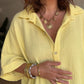 Chemise Gaz de Coton Jaune Pastel