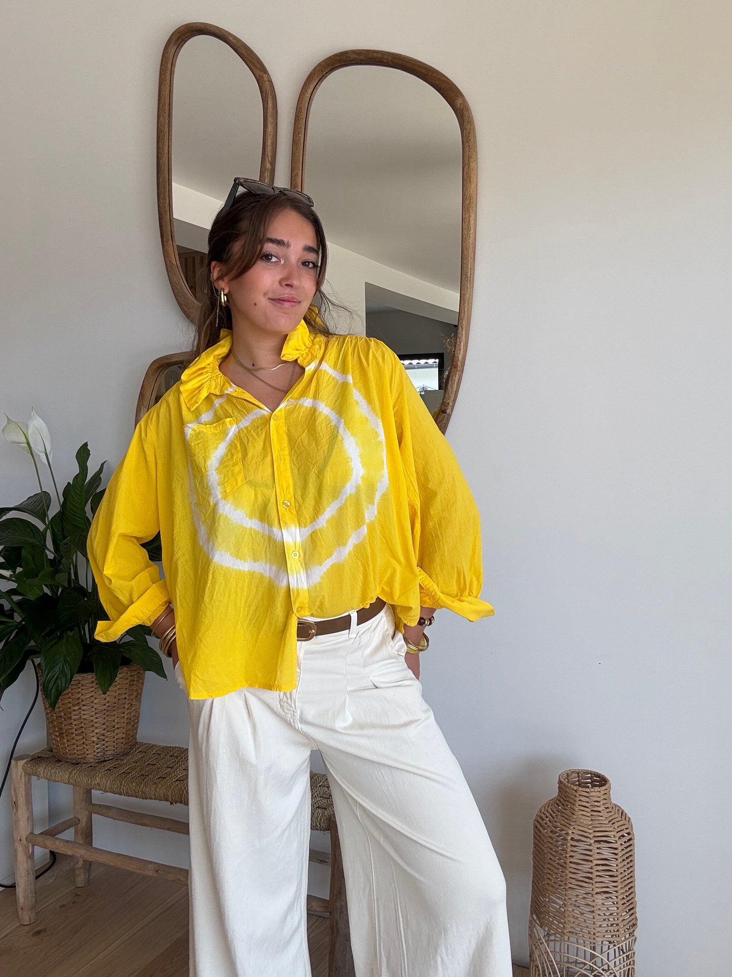 Chemise Tie and Dye jaune