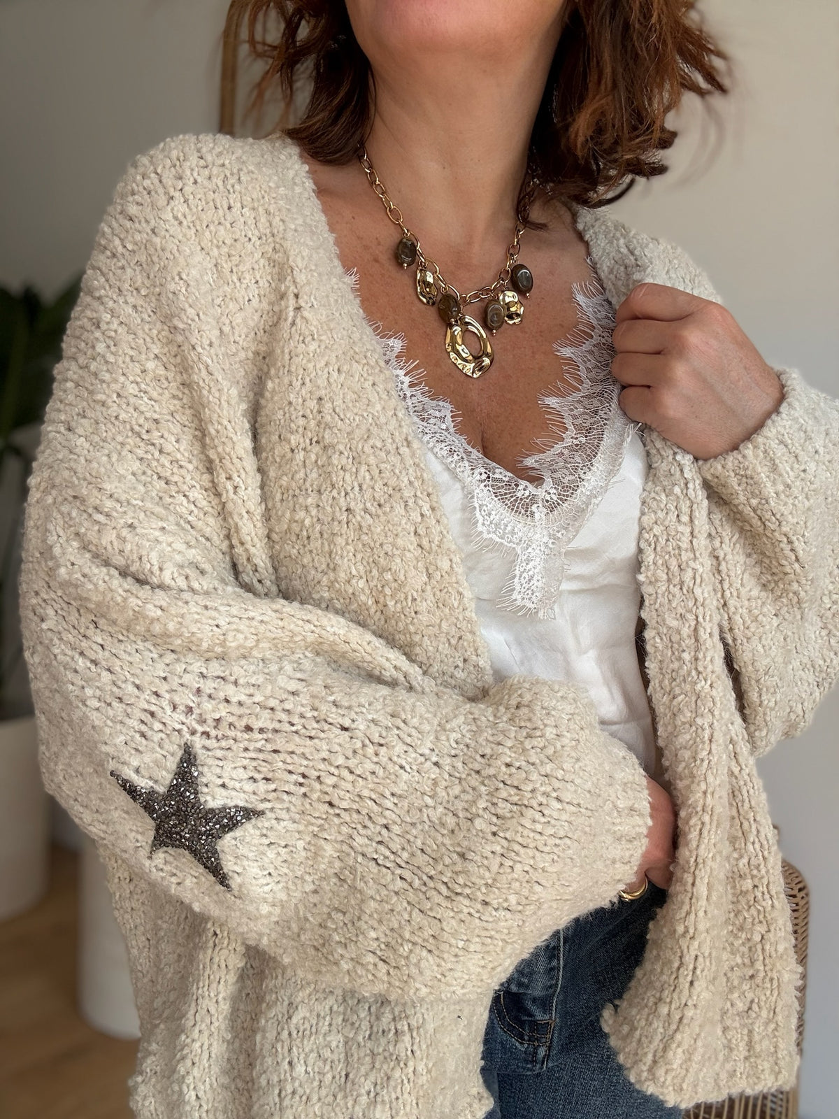 Gilet Doudou étoile écru