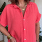 Robe chemise en gaze de coton corail