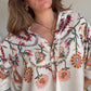 Chemise impression style broderies
