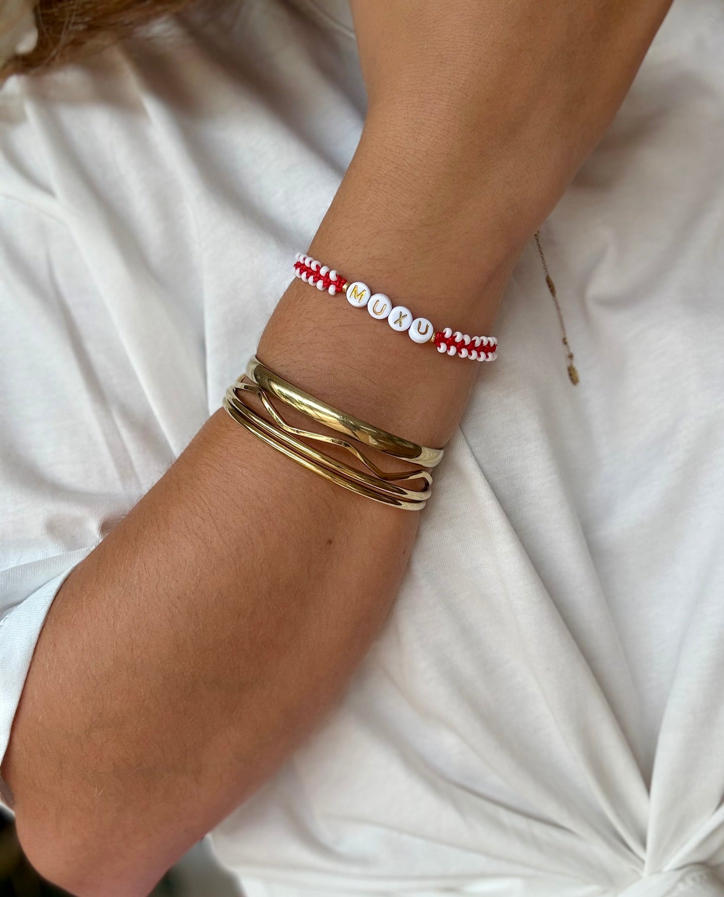 Bracelet tissé perles à message MUXU 💋