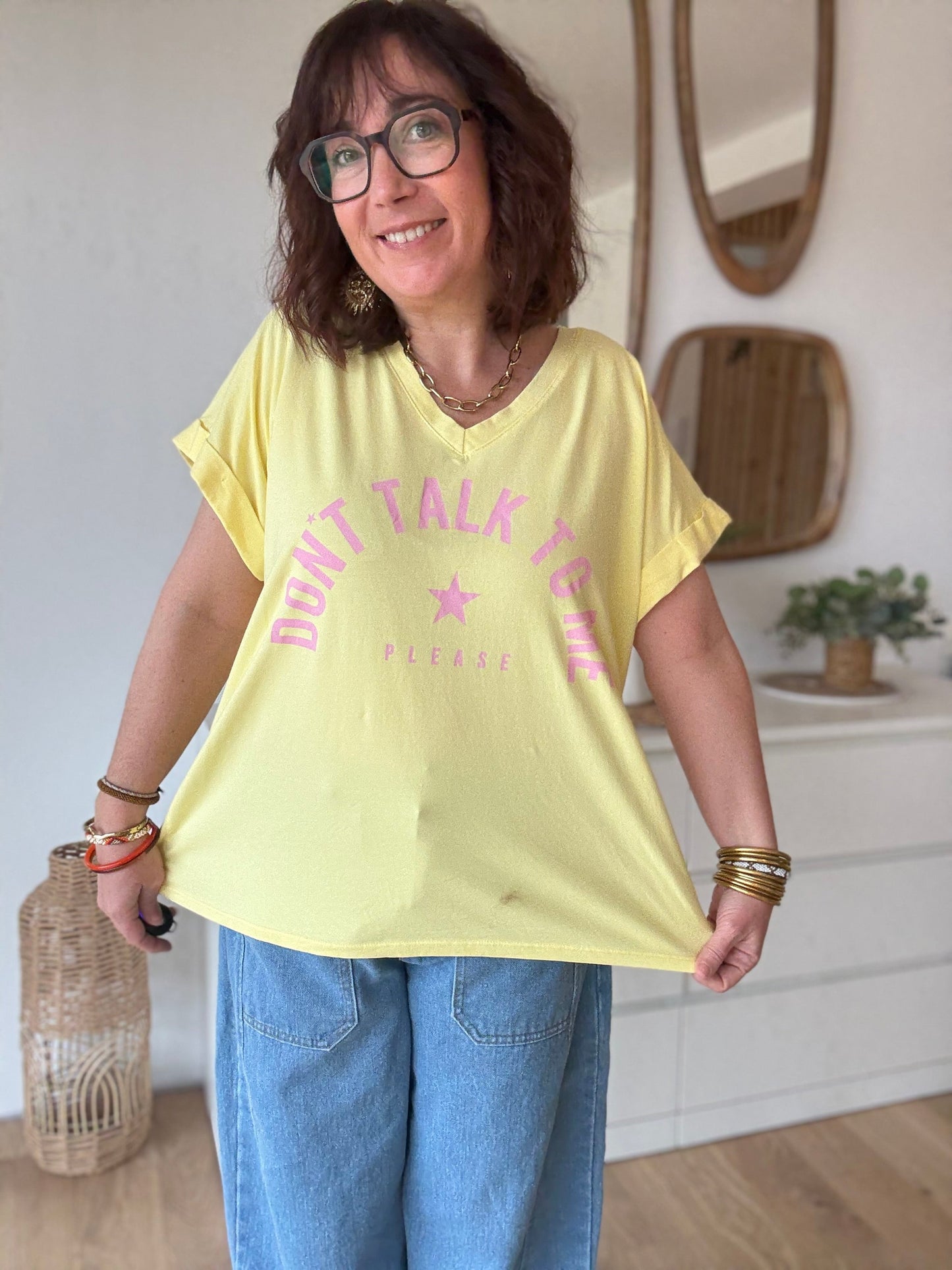 TEE-SHIRT DON’T TALK TO ME YELLOW SUN