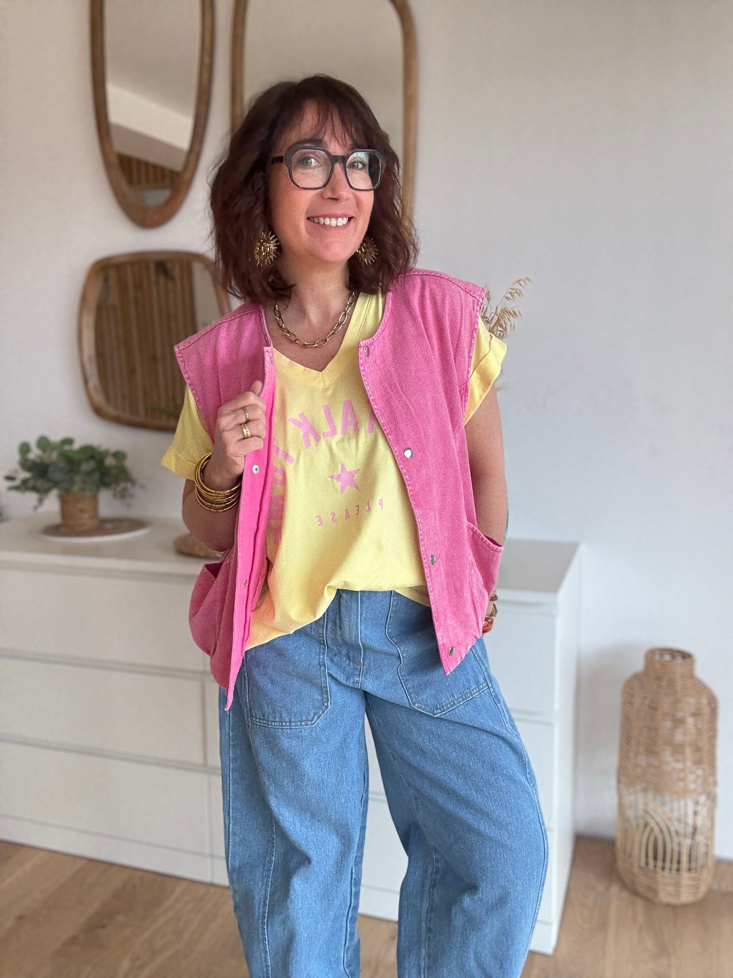 Veste sans manche LIZZIE rose