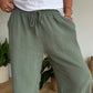 Pantalon palazzo gaze de coton kaki