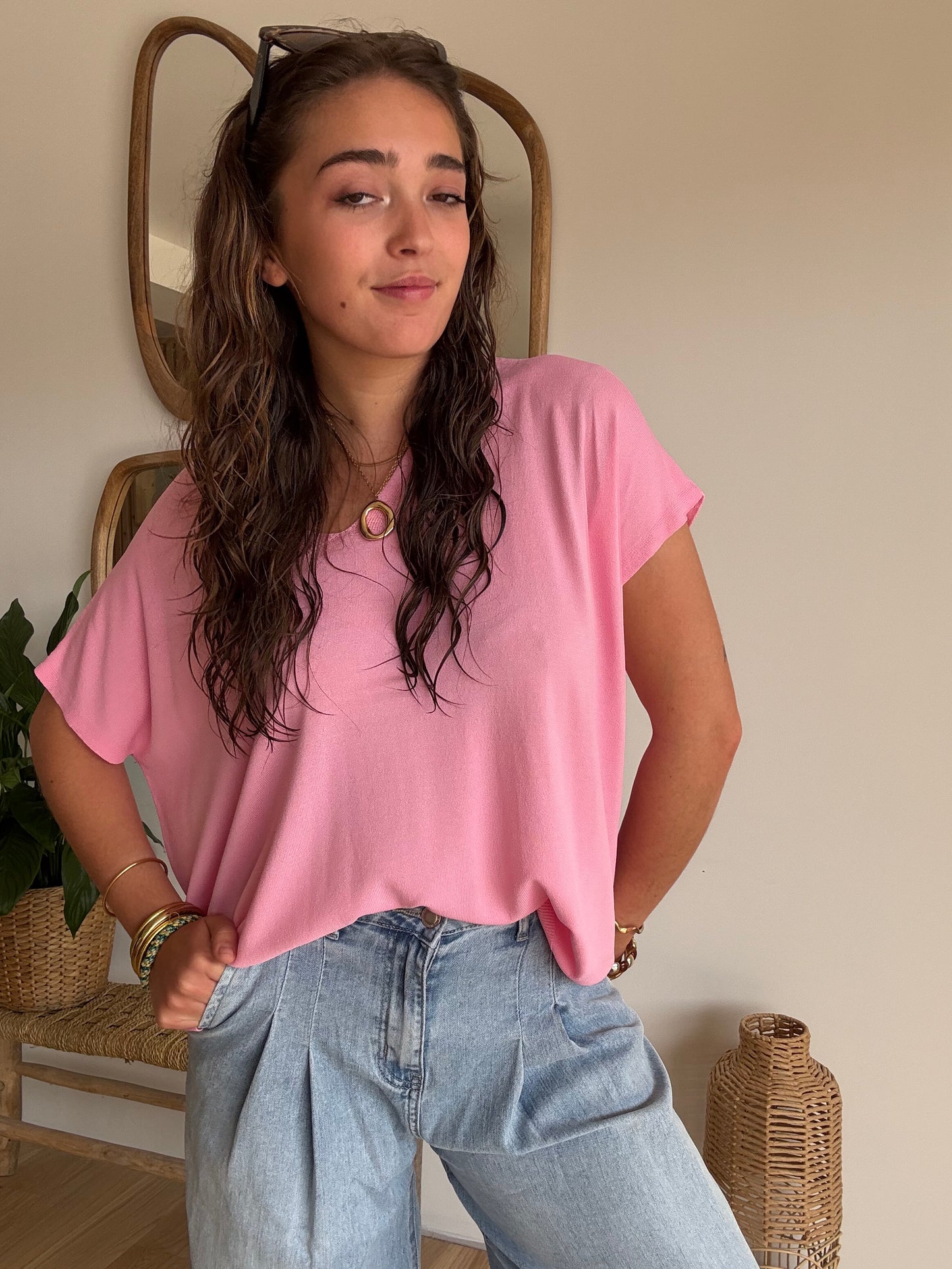 Pull très fin rose 🌸