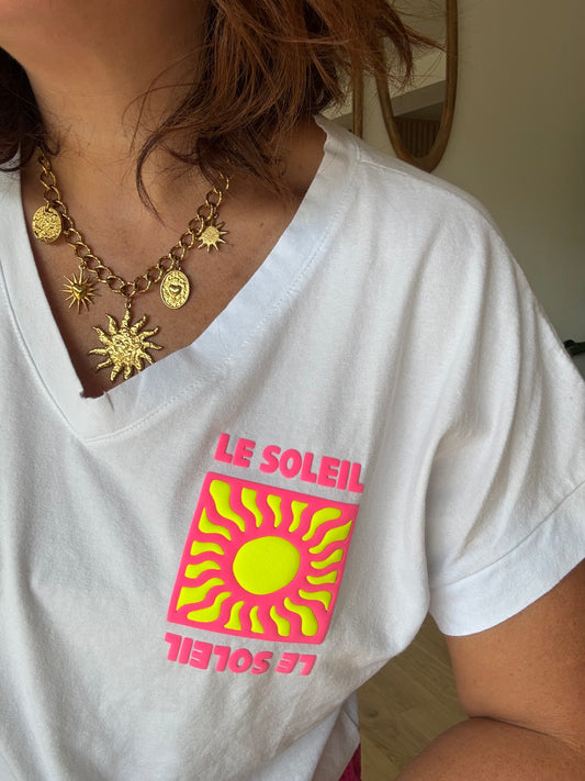 Tee shirt soleil fluo