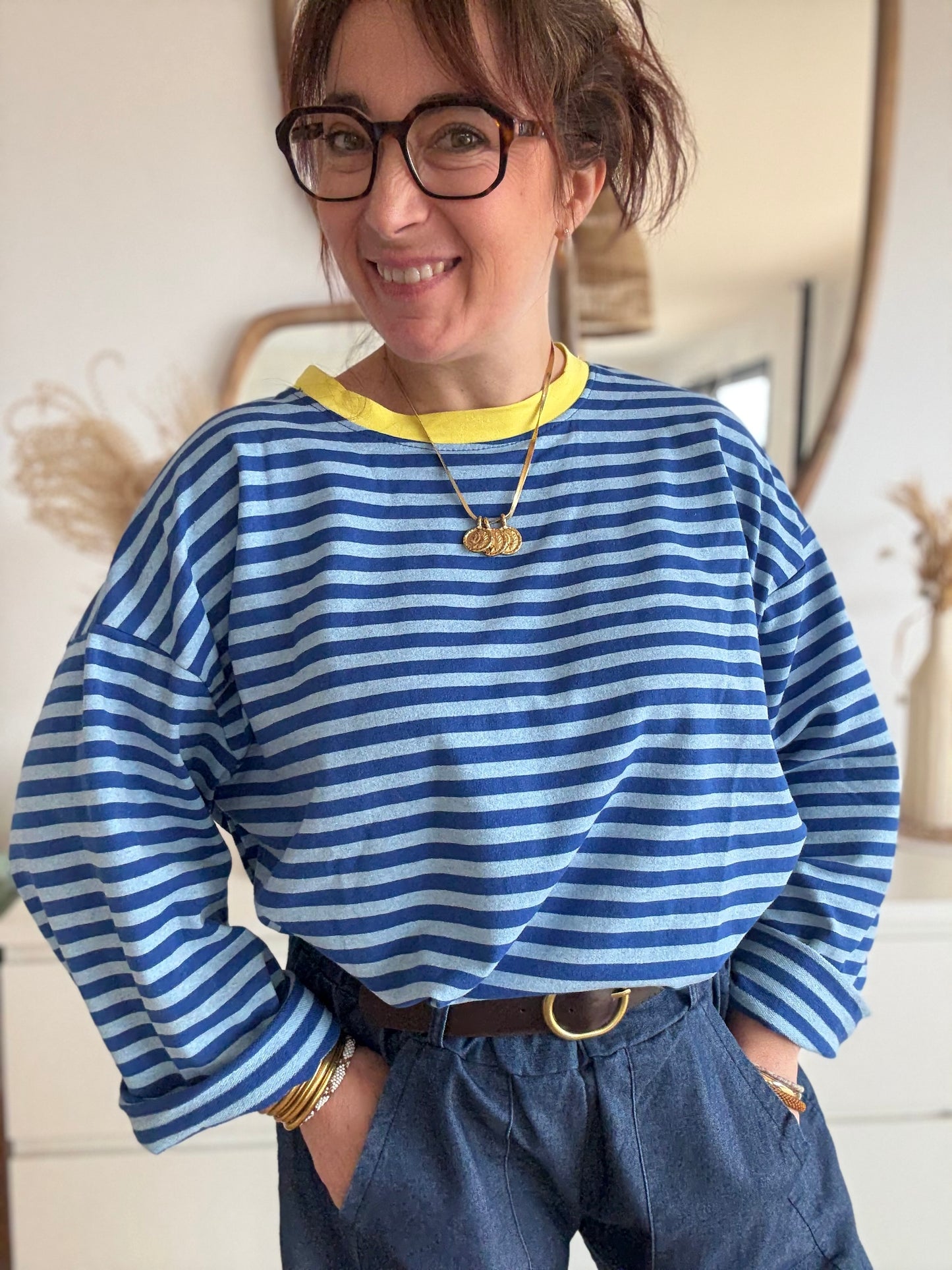 Marinière Gina bleu roi/bleu jean