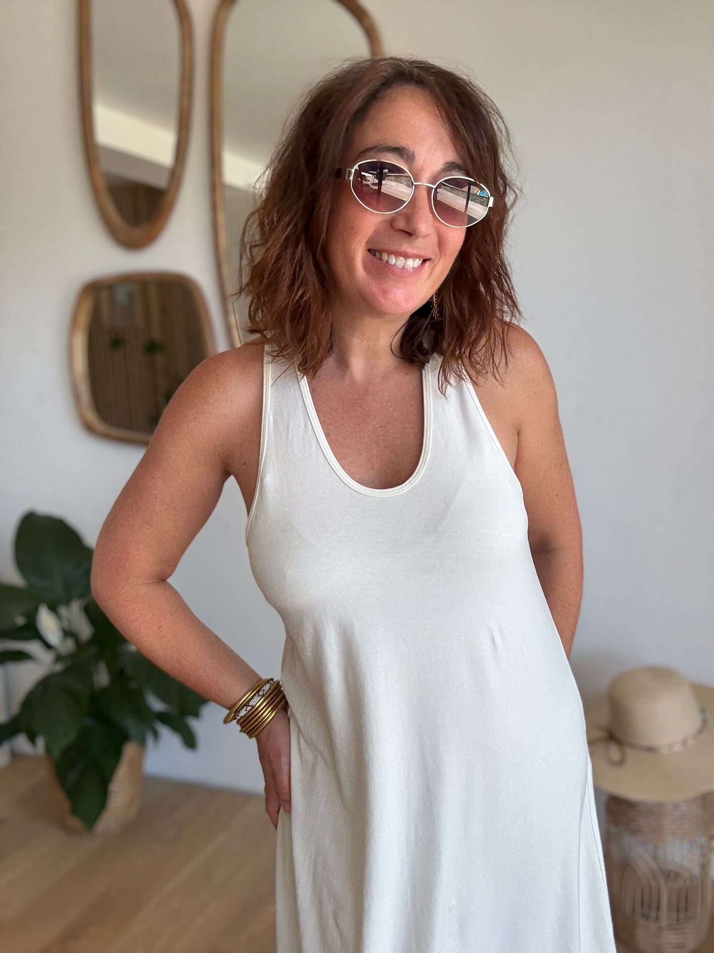 Robe débardeur écru