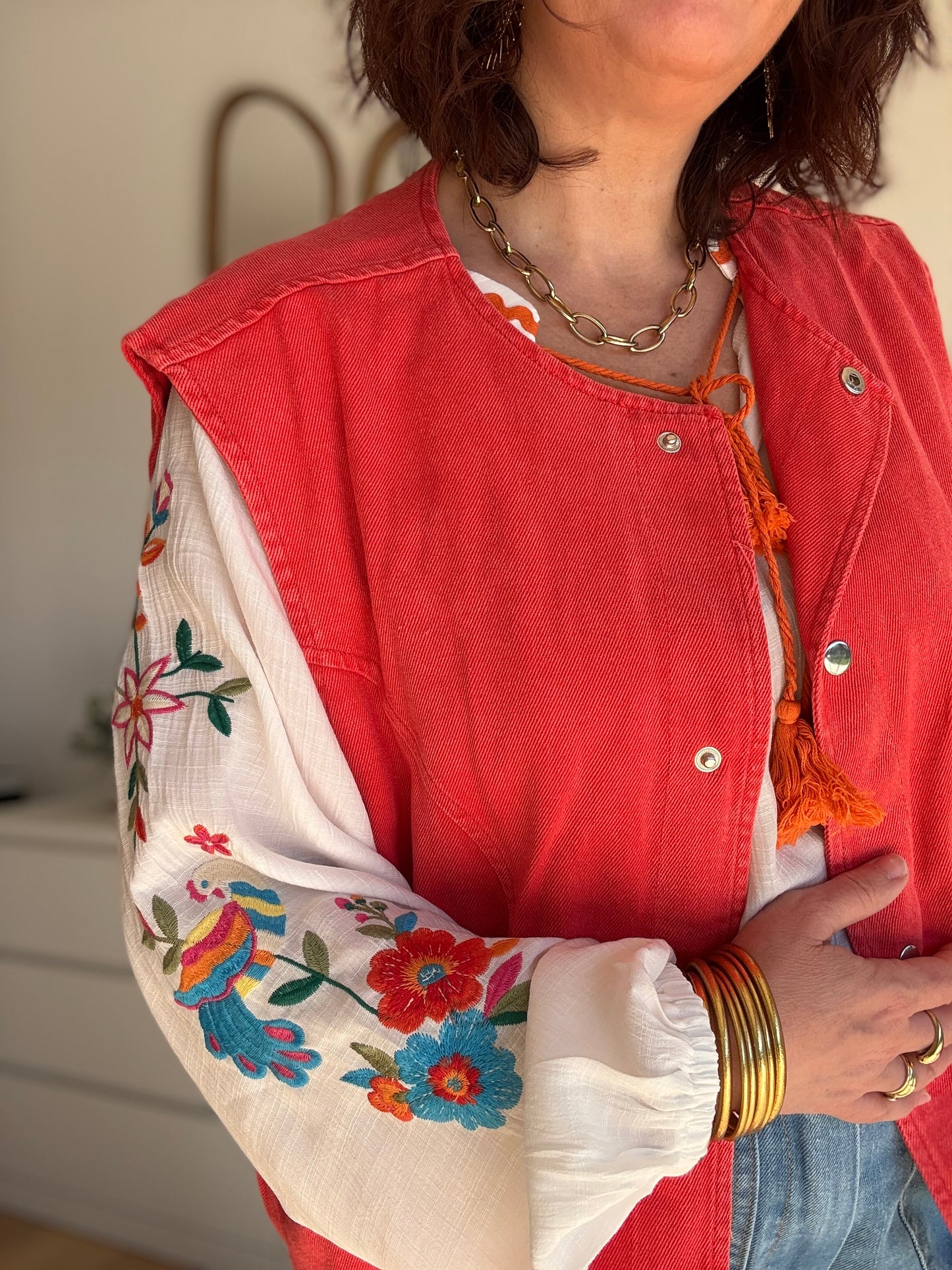 Veste sans Manches LIZZIE orange