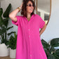 Robe chemise en gaze de coton fuchsia🩷