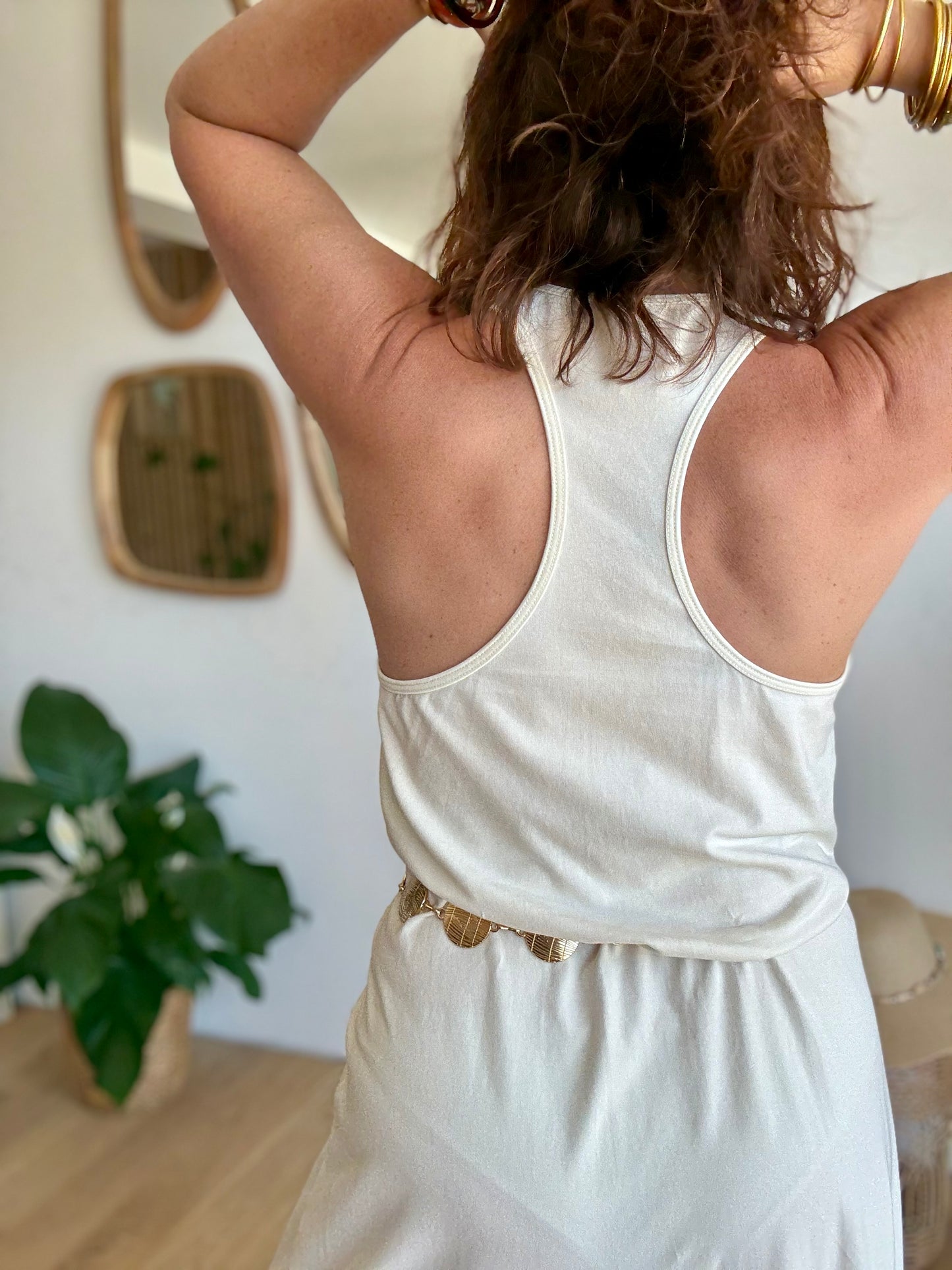 Robe débardeur écru