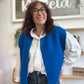 Gilet sans manches cow girl bleu roi