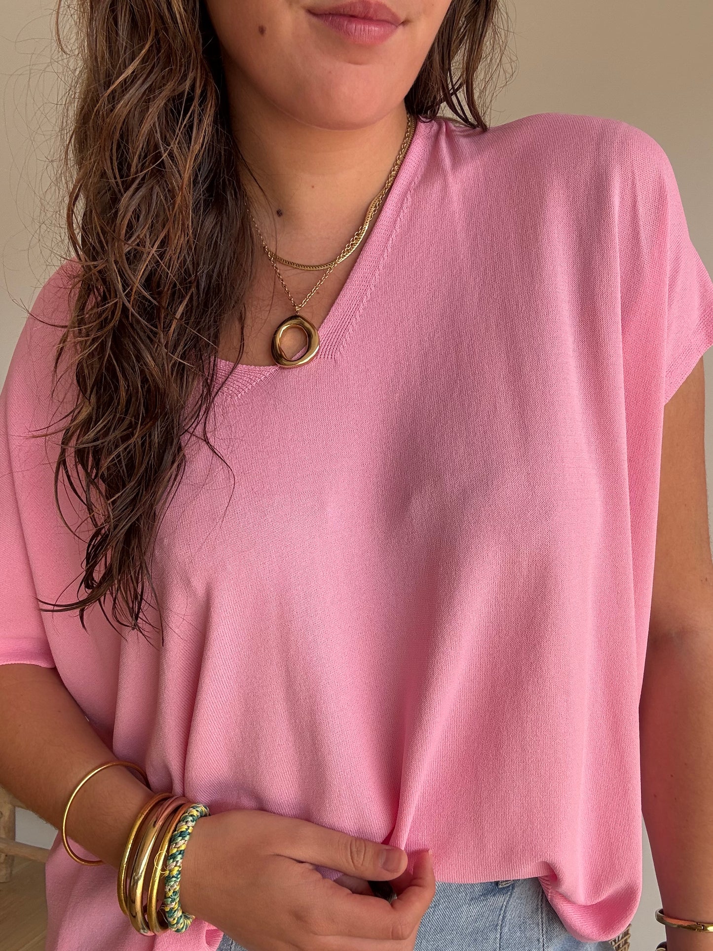 Pull très fin rose 🌸