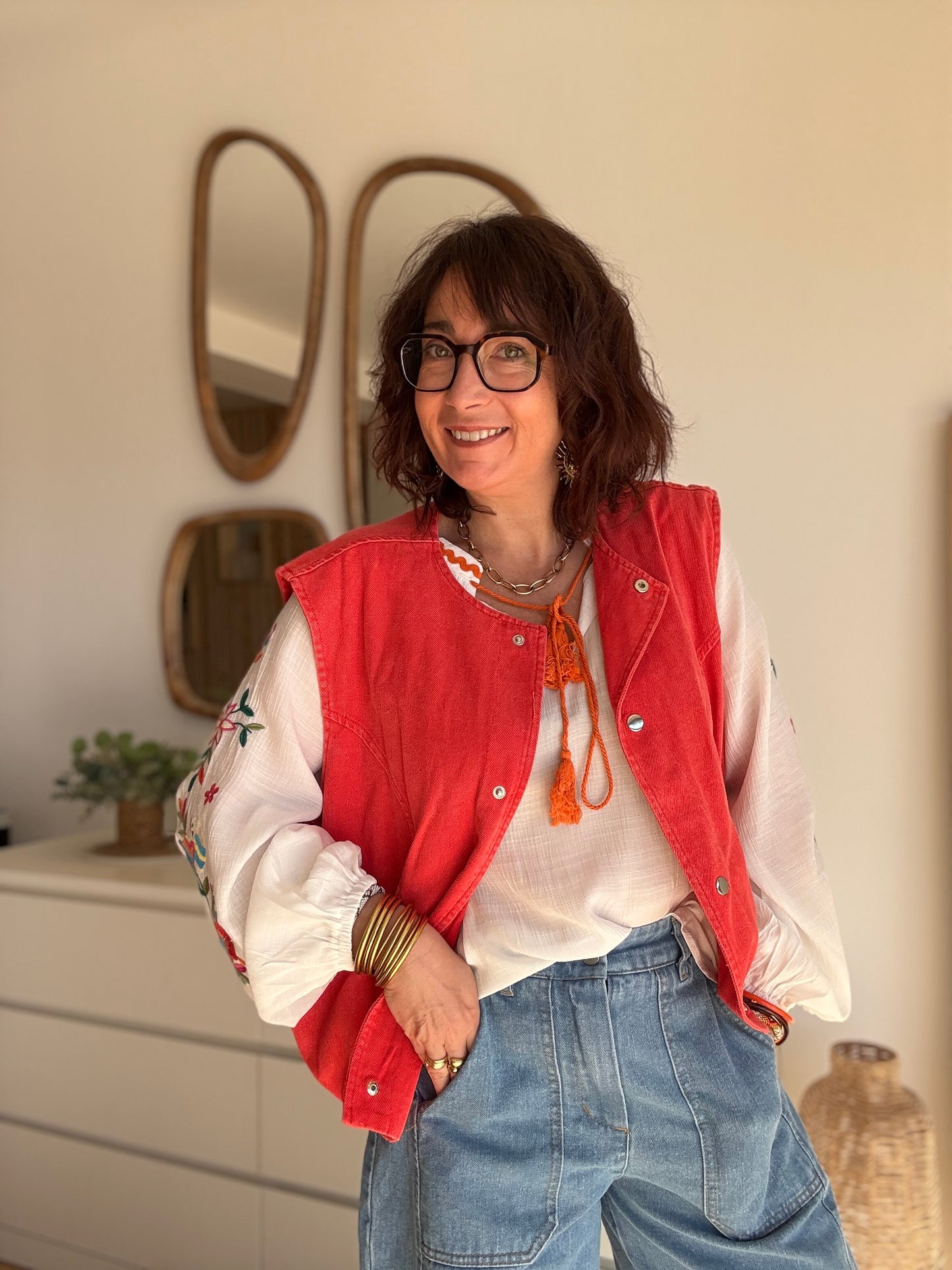 Veste sans Manches LIZZIE orange
