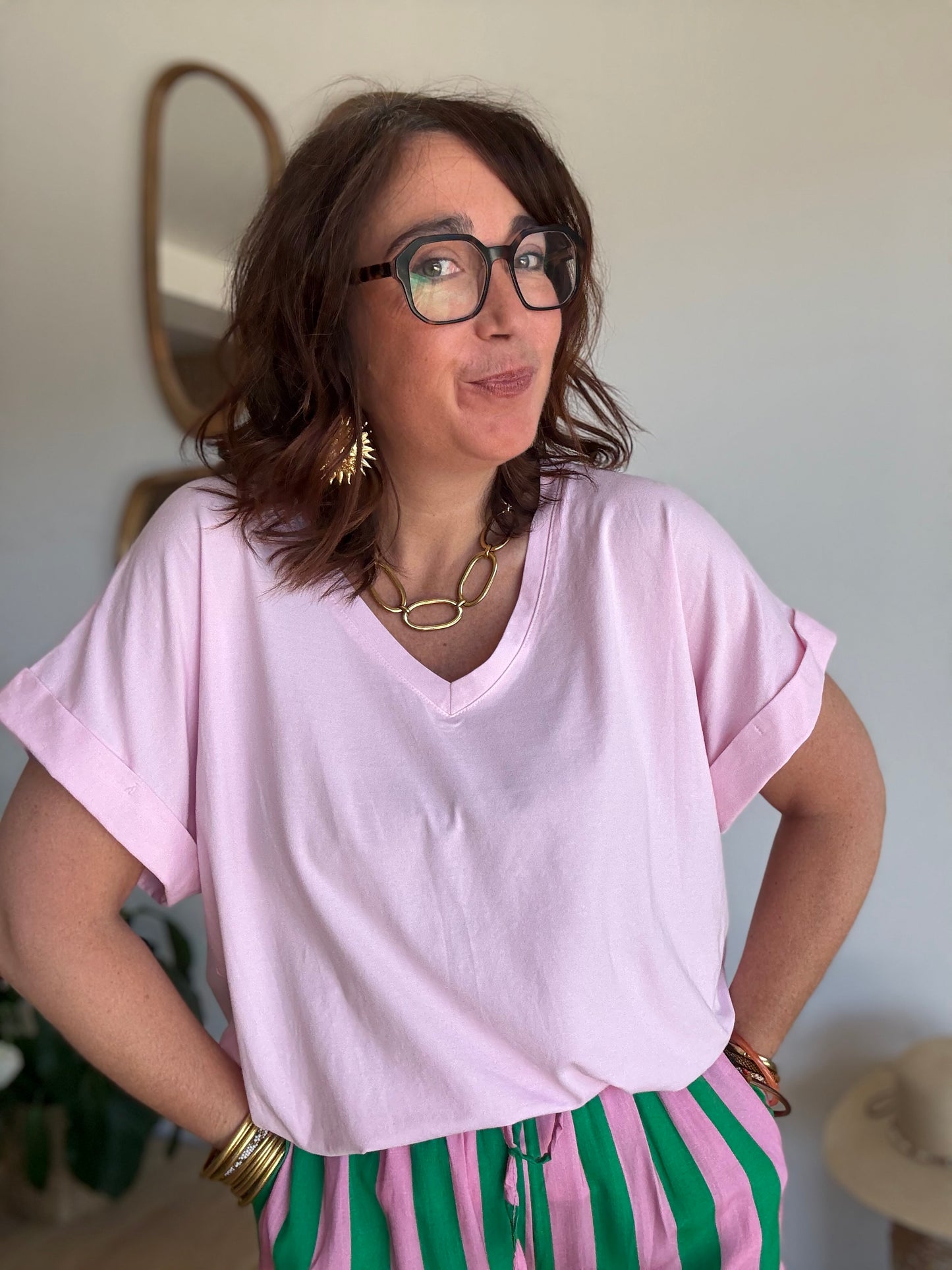 Tee shirt rose baby Maxi