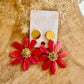 Boucles d’oreilles fleurs roses XXL – Acier inoxydable
