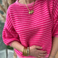 Pull manches courtes Sophie rose fushia