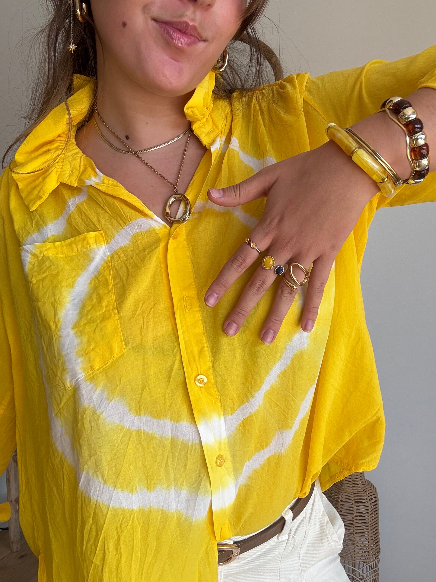 Chemise Tie and Dye jaune
