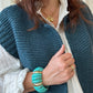 Gilet sans manches cow girl bleu