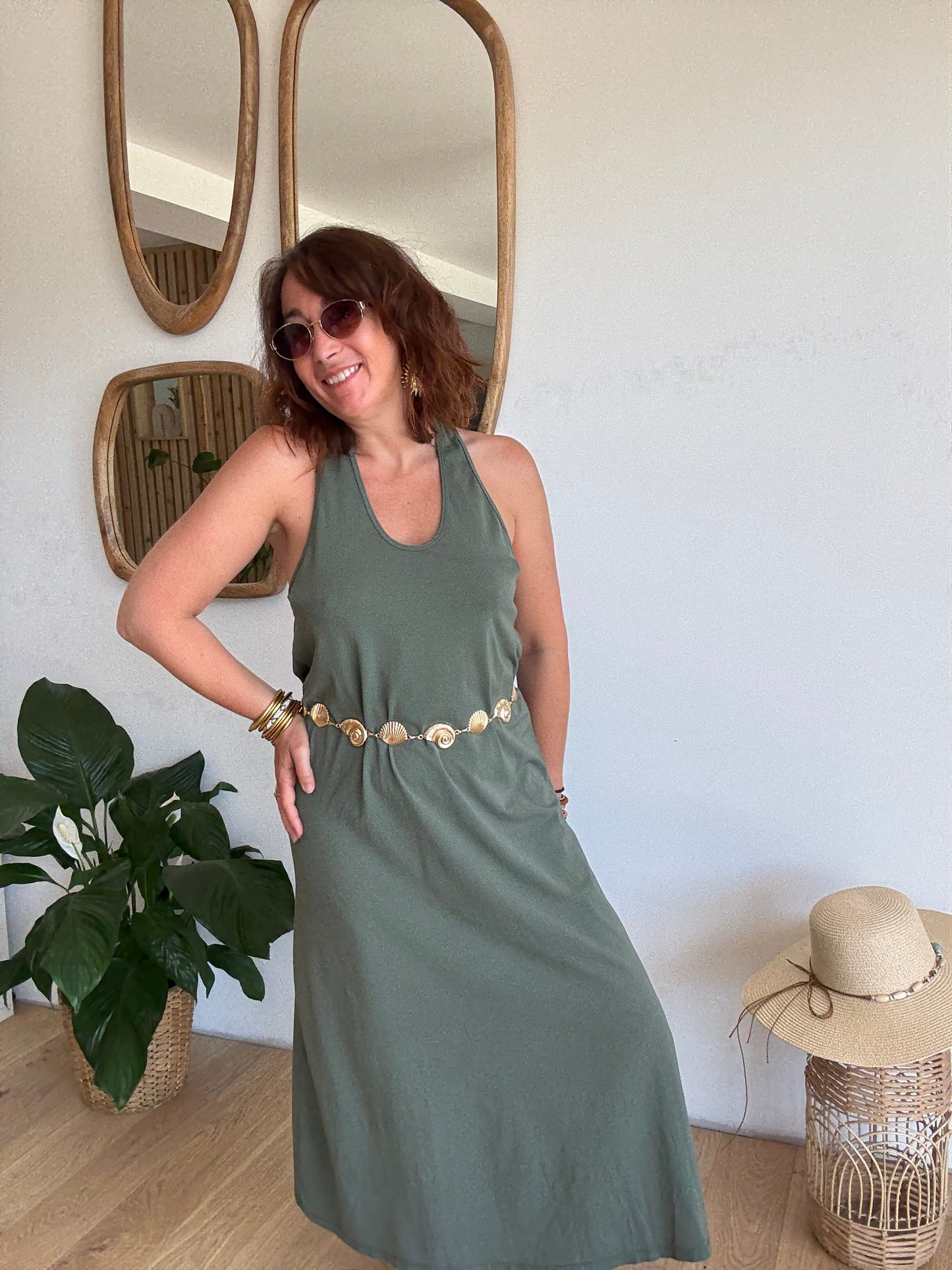 Robe débardeur kaki