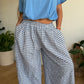 Pantalon Vichy bleu jean