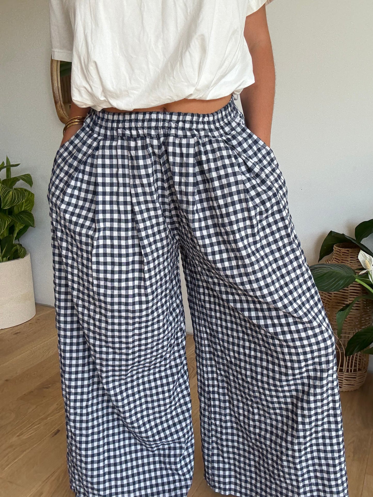 Pantalon Vichy Marine