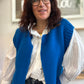 Gilet sans manches cow girl bleu roi