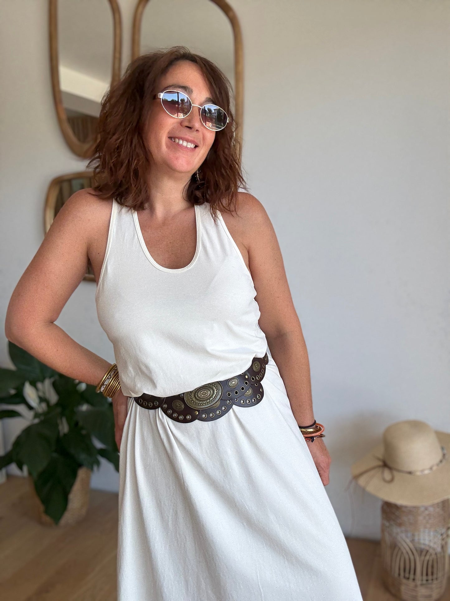 Robe débardeur écru