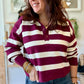 Polo rayé bordeaux