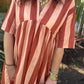 Robe midi terracotta stripe