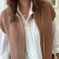 Gilet sans manches cow girl camel