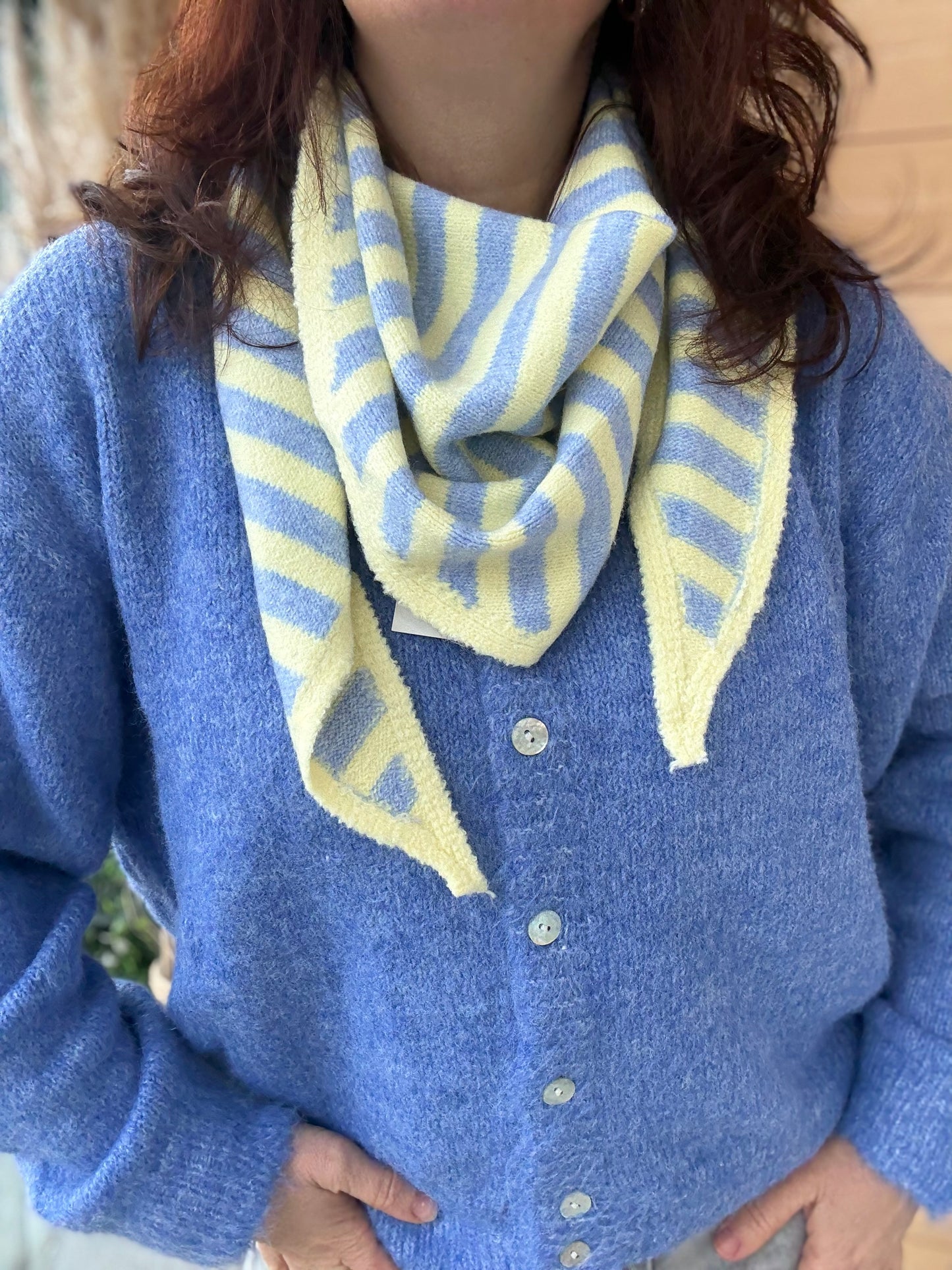 Foulard echarpe Bonny bleu jaune