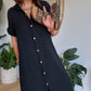 Robe chemise en gaze de coton noir