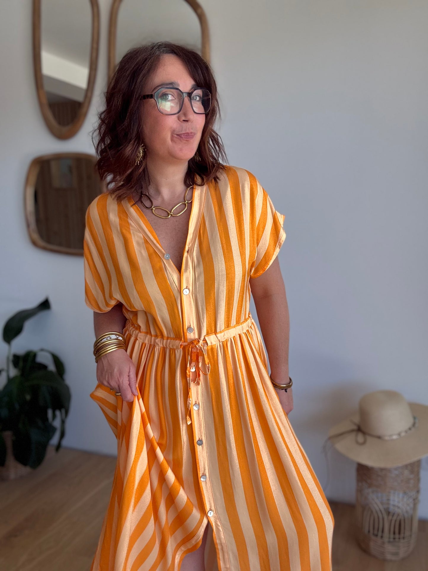 Robe rayures sunset