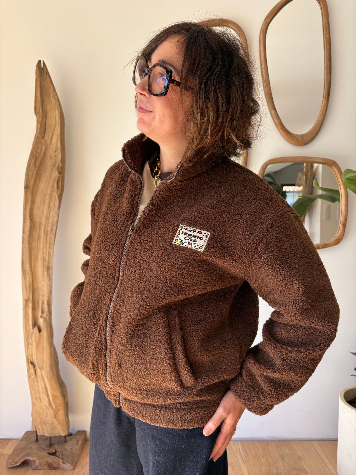 Veste Teddy Marron