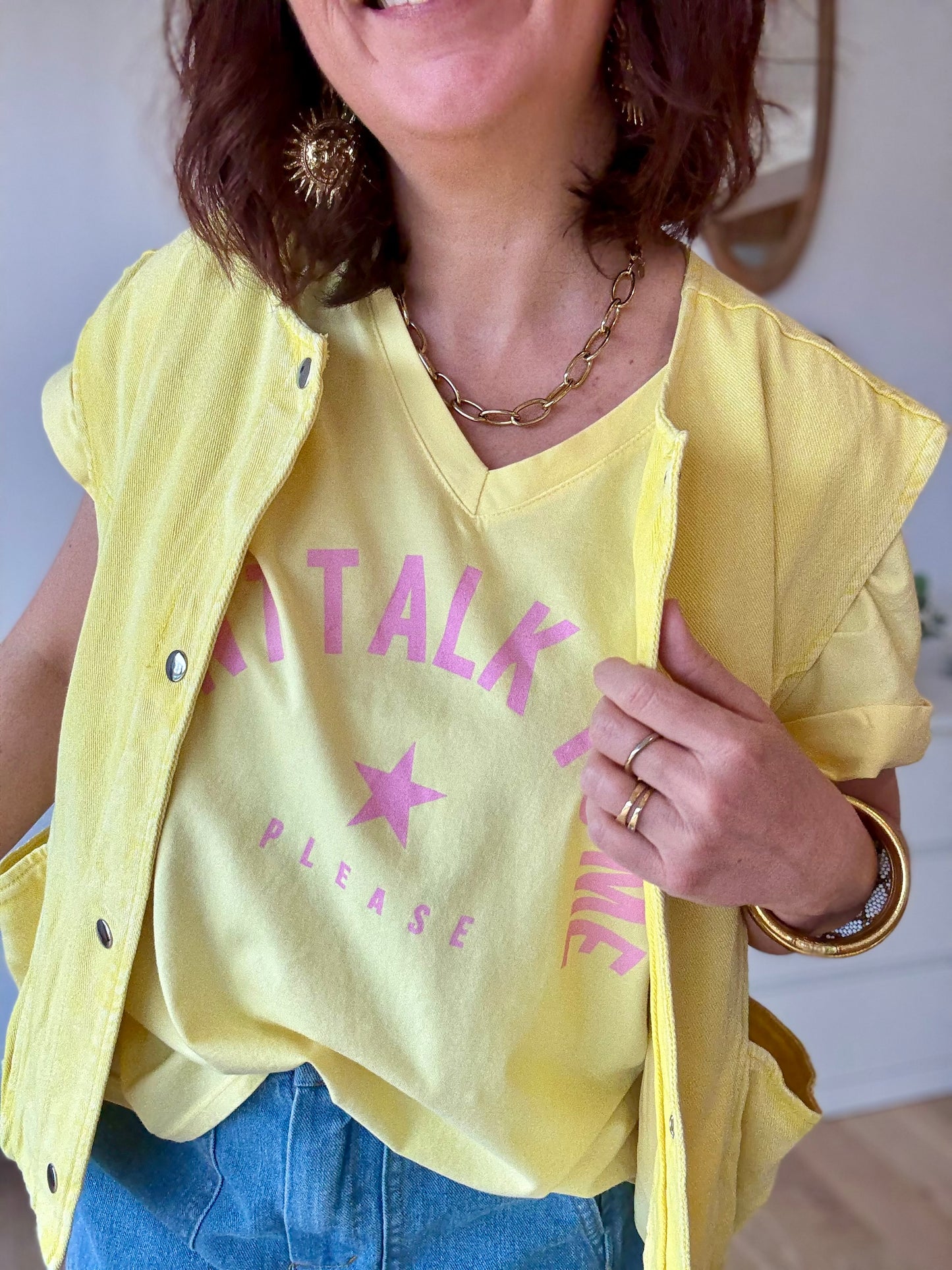 TEE-SHIRT DON’T TALK TO ME YELLOW SUN